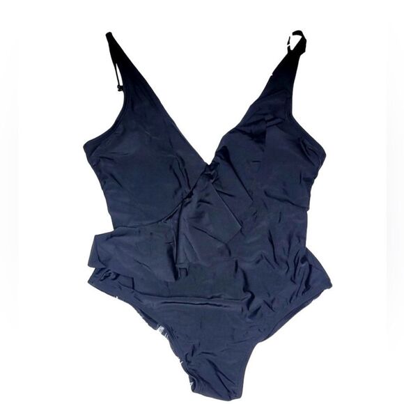 NWT Kona Sol Black High coverage One Piece Swimsuit - Picture 1 of 3